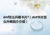 dnf怎么升級(jí)卡片?（dnf卡片怎么升級(jí)簡(jiǎn)介介紹）