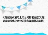 太陽能光伏發(fā)電上市公司排名介紹(太陽能光伏發(fā)電上市公司排名詳細(xì)情況如何)