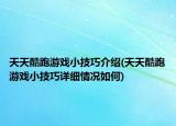 天天酷跑游戲小技巧介紹(天天酷跑游戲小技巧詳細(xì)情況如何)