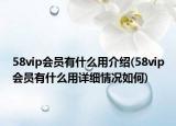 58vip會員有什么用介紹(58vip會員有什么用詳細(xì)情況如何)