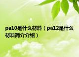 pa10是什么材料（pa12是什么材料簡介介紹）