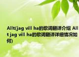 Allt(jag vill ha的歌詞翻譯介紹 Allt jag vill ha的歌詞翻譯詳細情況如何)