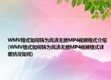 WMV格式如何轉(zhuǎn)為高清無(wú)損MP4視頻格式介紹(WMV格式如何轉(zhuǎn)為高清無(wú)損MP4視頻格式詳細(xì)情況如何)