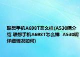 聯(lián)想手機A698T怎么樣(A530呢介紹 聯(lián)想手機A698T怎么樣  A530呢詳細情況如何)