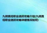 九陰真經職業(yè)選擇攻略介紹(九陰真經職業(yè)選擇攻略詳細情況如何)