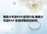 魏晨少年游RAP(歌詞介紹 魏晨少年游RAP 歌詞詳細(xì)情況如何)