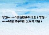 華為nova5語音助手叫什么（華為nova4語音助手叫什么簡(jiǎn)介介紹）