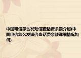 中國(guó)電信怎么發(fā)短信查話費(fèi)余額介紹(中國(guó)電信怎么發(fā)短信查話費(fèi)余額詳細(xì)情況如何)