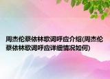 周杰倫蔡依林歌詞呼應(yīng)介紹(周杰倫蔡依林歌詞呼應(yīng)詳細(xì)情況如何)