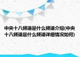 中央十八頻道是什么頻道介紹(中央十八頻道是什么頻道詳細(xì)情況如何)