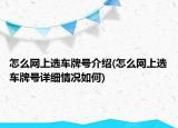 怎么網(wǎng)上選車牌號介紹(怎么網(wǎng)上選車牌號詳細(xì)情況如何)