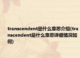 transcendent是什么意思介紹(transcendent是什么意思詳細(xì)情況如何)