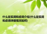 什么是實詞和虛詞介紹(什么是實詞和虛詞詳細情況如何)