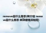 remove是什么意思(啊介紹 remove是什么意思 啊詳細(xì)情況如何)