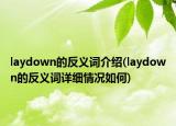 laydown的反義詞介紹(laydown的反義詞詳細(xì)情況如何)