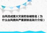 臺風造成重大災害時會被除名（為什么臺風損失嚴重要除名簡介介紹）