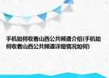 手機如何收看山西公共頻道介紹(手機如何收看山西公共頻道詳細(xì)情況如何)