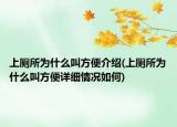 上廁所為什么叫方便介紹(上廁所為什么叫方便詳細(xì)情況如何)