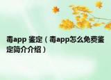 毒app 鑒定（毒app怎么免費鑒定簡介介紹）