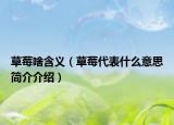 草莓啥含義（草莓代表什么意思簡(jiǎn)介介紹）