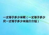 一丈等于多少米呢（一丈等于多少尺一丈等于多少米簡(jiǎn)介介紹）