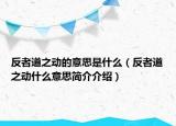 反者道之動的意思是什么（反者道之動什么意思簡介介紹）