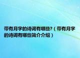 帶有月字的詩詞有哪些?（帶有月字的詩詞有哪些簡介介紹）