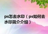 ps怎去水?。╬s如何去水印簡(jiǎn)介介紹）