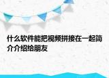 什么軟件能把視頻拼接在一起簡介介紹給朋友