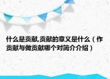 什么是貢獻(xiàn),貢獻(xiàn)的意義是什么（作貢獻(xiàn)與做貢獻(xiàn)哪個(gè)對(duì)簡介介紹）