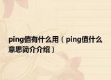 ping值有什么用（ping值什么意思簡(jiǎn)介介紹）