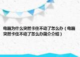 電腦為什么突然卡住不動(dòng)了怎么辦（電腦突然卡住不動(dòng)了怎么辦簡(jiǎn)介介紹）