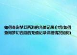 如何查詢夢幻西游的充值記錄介紹(如何查詢夢幻西游的充值記錄詳細情況如何)