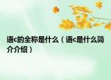 語c的全稱是什么（語c是什么簡介介紹）