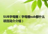 SUB字母圈（字母圈sub都什么項(xiàng)目簡介介紹）