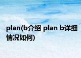 plan(b介紹 plan b詳細(xì)情況如何)