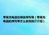 蘋果充電器在哪查序列號(hào)（蘋果充電器的序列號(hào)怎么查詢簡(jiǎn)介介紹）