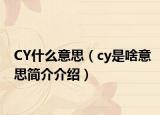 CY什么意思（cy是啥意思簡介介紹）