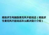 絕地求生電腦版麥克風(fēng)不能說話（絕地求生麥克風(fēng)不能說話怎么解決簡介介紹）