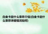 白金卡是什么意思介紹(白金卡是什么意思詳細(xì)情況如何)