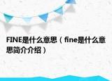 FINE是什么意思（fine是什么意思簡介介紹）