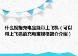 什么規(guī)格充電寶能帶上飛機（可以帶上飛機的充電寶規(guī)格簡介介紹）