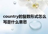 country的復(fù)數(shù)形式怎么寫(xiě)是什么意思