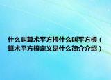 什么叫算術(shù)平方根什么叫平方根（算術(shù)平方根定義是什么簡介介紹）