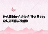 什么是bbs論壇介紹(什么是bbs論壇詳細情況如何)