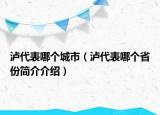 瀘代表哪個城市（瀘代表哪個省份簡介介紹）