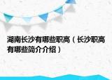 湖南長沙有哪些職高（長沙職高有哪些簡介介紹）