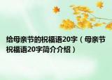 給母親節(jié)的祝福語(yǔ)20字（母親節(jié)祝福語(yǔ)20字簡(jiǎn)介介紹）