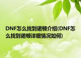 DNF怎么找到諾頓介紹(DNF怎么找到諾頓詳細(xì)情況如何)