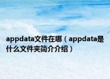 appdata文件在哪（appdata是什么文件夾簡介介紹）